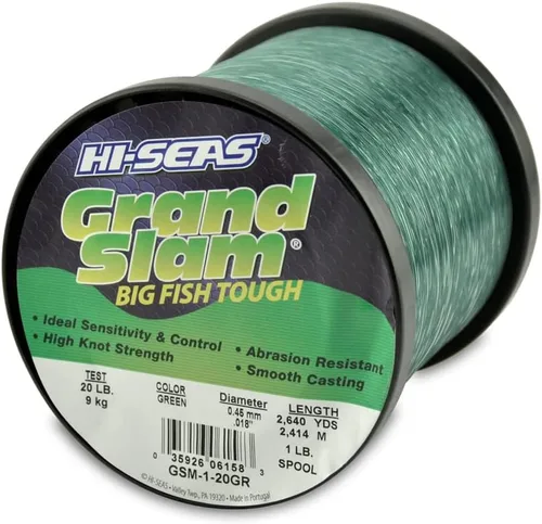 Vista 51 de Sedal de Pesca de Monofilamento HI-SEAS Grand Slam - Fuerte y Resistente a la Abrasión en Transparente, Rosa, Verde, Azul Ahumado, Amarillo Amarillo
