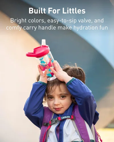 Vista 4 de CamelBak Eddy+ Kids Water Bottle with Bite Valve Straw, Leak‑Resistant Easy Sip Design for Everyday Hydration, 14oz Kids
