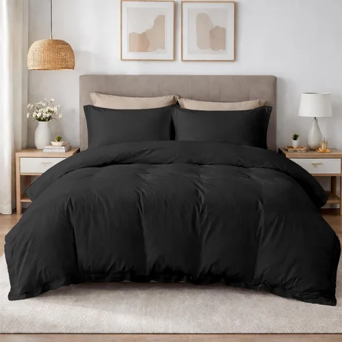 Vista 18 de SLEEP-NEST Juego de funda de edredón 100% algodón, tamaño individual/individual XL, juego de ropa de cama de 3 piezas con cierre de cremallera, 600