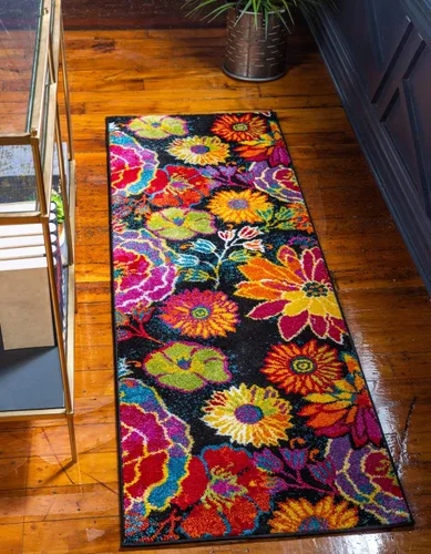 Vista 13 de Unique Loom Lyon Collection Kennedy - Alfombra ovalada (2 pies 2 pulgadas x 3 pies 1 pulgada, color negro/verde)