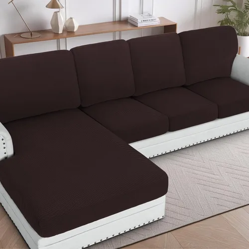 Vista 16 de H.Versailtex - Funda de sofá seccional de 1 pieza, funda deslizante para chaise con forma de L, funda de cojín separada para sofá seccional tanto