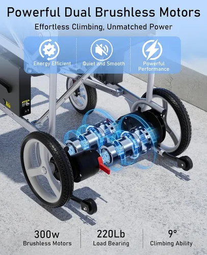 Vista 6 de Sillas de ruedas eléctricas para adultos, silla de ruedas eléctrica ligera todo terreno, silla de ruedas motorizada plegable portátil, 22 millas