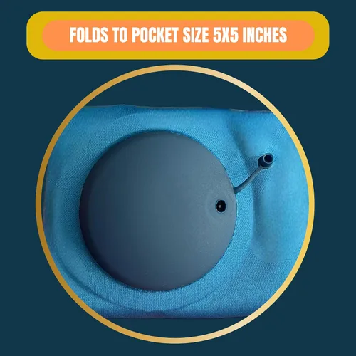 Vista 5 de Almohada inflable de viaje - Tamaño de bolsillo - Almohada de camping - Almohada de avión - con máscara de ojos 3D y tapones para los oídos