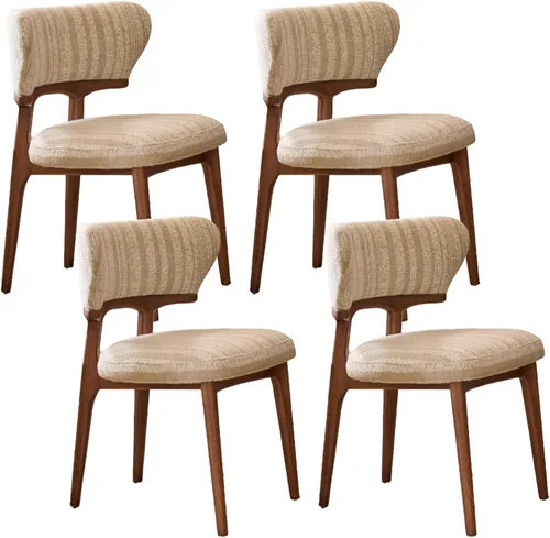 Vista 19 de Sillas de comedor retro, juego de sillas de comedor de madera, silla de cocina tapizada, silla de tocador de recepción, asiento sin brazos