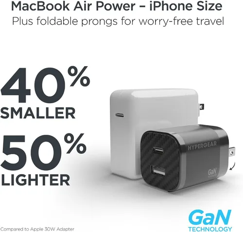 Vista 5 de Cargador de pared USB-C GaN de 30 W, bolsa de viaje, cable USB-C y Lightning 2 en 1, kit de cable de carga súper rápido para iPhone, iPad, teléfonos