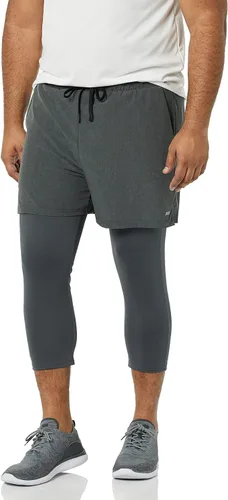 Vista 3 de Tienda Essentials Men's Double Layered Woven Moisture Wicking Running Shorts