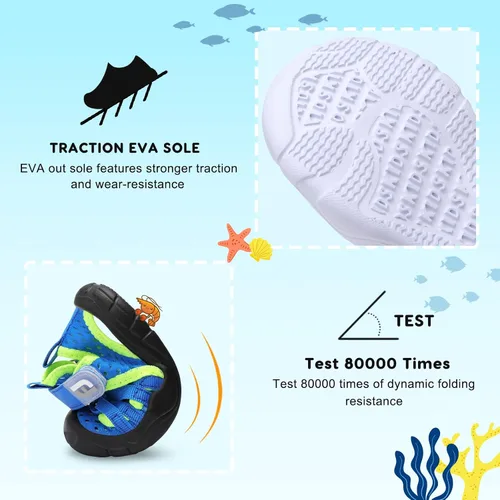 Vista 5 de JOINFREE Zapatos de agua para niños y niñas, transpirables, Qucik, tenis de agua seca, sandalias deportivas de playa, ligeras, descalzas, flexibles
