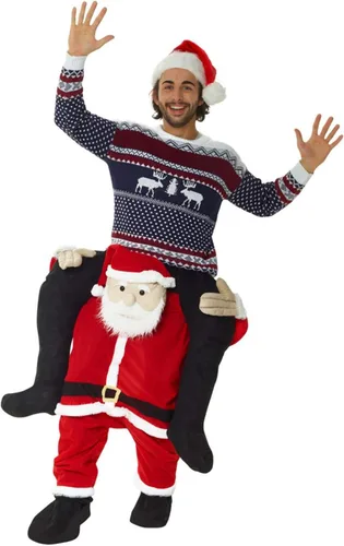 Vista 3 de Morph Disfraz de Papá Noel para hombres disfraz de Papá Noel para adultos divertido disfraz de Papá Noel para adultos