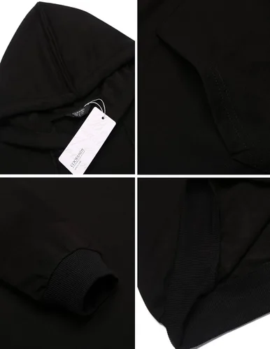 Vista 5 de COOFANDY Sudaderas con capucha para hombre, casuales, ligeras, de manga larga, con capucha atlética