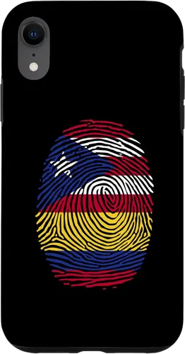 Vista 24 de Funda para iPhone 16 Boricua y Colombia con huellas dactilares puertorriqueñas