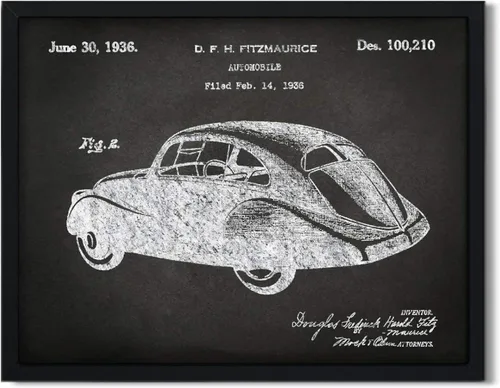 Vista 32 de Andaz Press Póster de decoración de pared con estampado de patente de pizarra, 8.5 x 11 pulgadas, aviones, trenes, automóviles, póster de patente