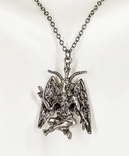 Vista 3 de Collar de satán con colgante de cabra sabática de Mendes con pentagrama y peltre de Ebros accesorio de cadena joya oculta de las brujas del diablo