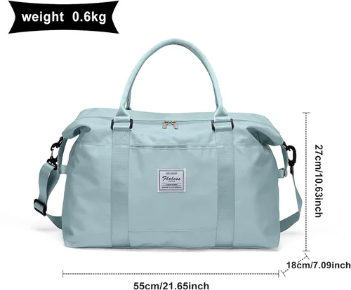 Vista 6 de Bolsos de viaje para mujer, para llevar en el fin de semana, bolsa de gimnasio deportiva, bolsa de entrenamiento, para pasar la noche y colgar al
