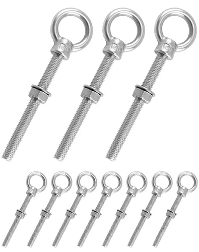 Vista 32 de QWORK Cáncamos roscados, paquete de 5, 3/4" x 4" tornillos de acero inoxidable de grado marino para hombro