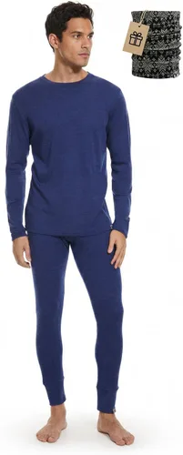 Vista 9 de MERINNOVATION Merino Wool Base Layer Set for Men 100% Merino Wool Pajamas Set Thermal Sleep PJS Lite - Midweight Top, Bottom . Carbón 165