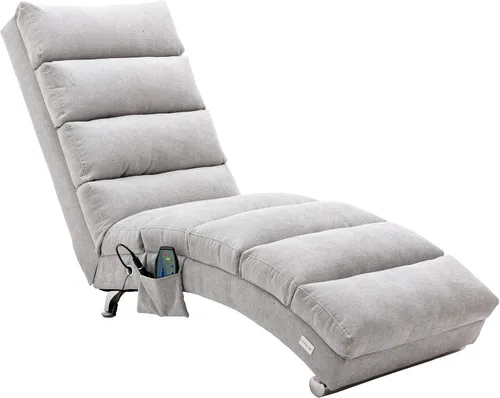 Vista 12 de Chaise Lounge de lino para interiores con función de masaje eléctrico, moderna silla reclinable para oficina, sala de estar o dormitorio