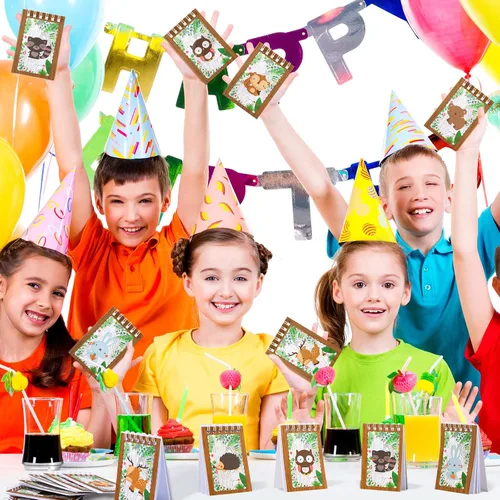 Vista 7 de Clabby Mini cuadernos de 32 piezas para niños, recuerdos de fiesta en el bosque, animales del bosque, animales del bosque, cuaderno en espiral