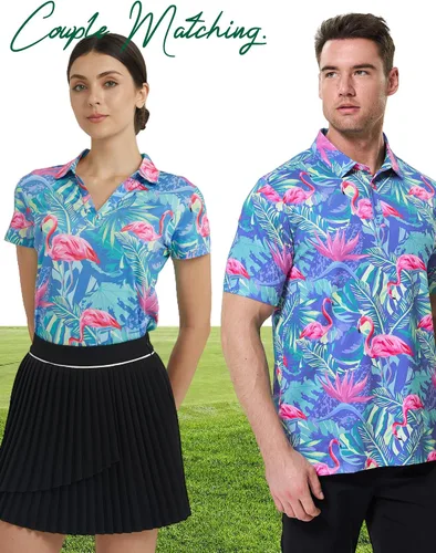 Vista 2 de Camisa de golf para mujer, polo de golf de secado rápido que absorbe la humedad para mujer