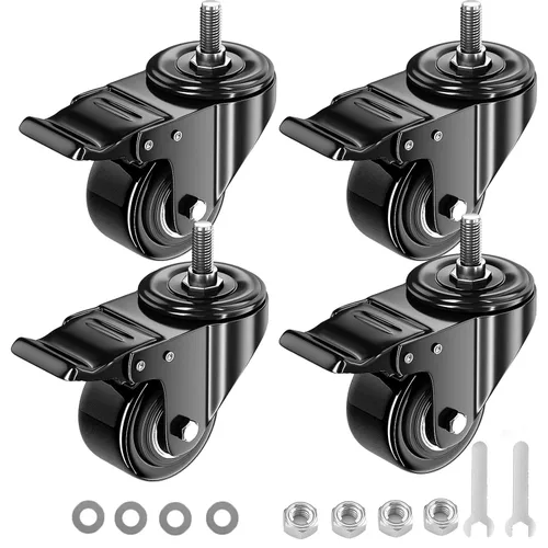 Vista 21 de Juego de 4 ruedas de vástago de 2 pulgadas 1/2 "-13 x 1 ", ruedas roscadas resistentes