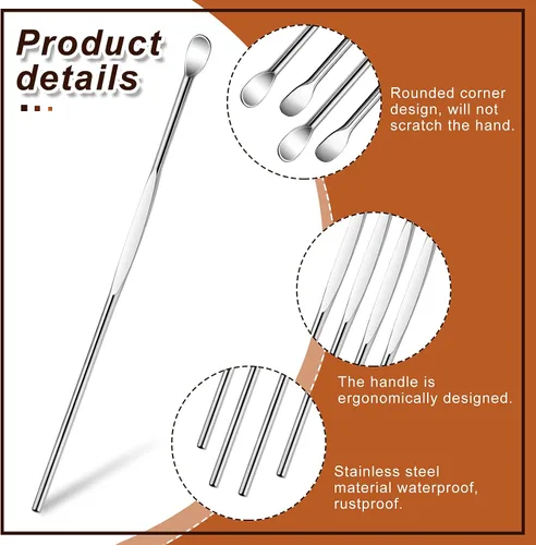 Vista 3 de Honoson - Herramienta de tallado de cera de acero inoxidable, 50 unidades Kit de tallado de cucharas, herramientas de arcilla, accesorios de cera