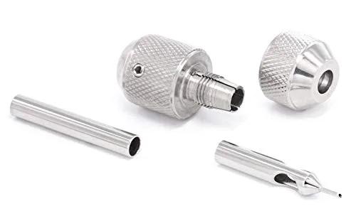 Vista 3 de EZ Auto Lock - Agarre moleteado para tatuajes de acero inoxidable