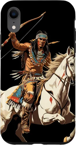 Vista 25 de Funda para iPhone 16 nativo americano jefe indio caballero guerrero Cherokee