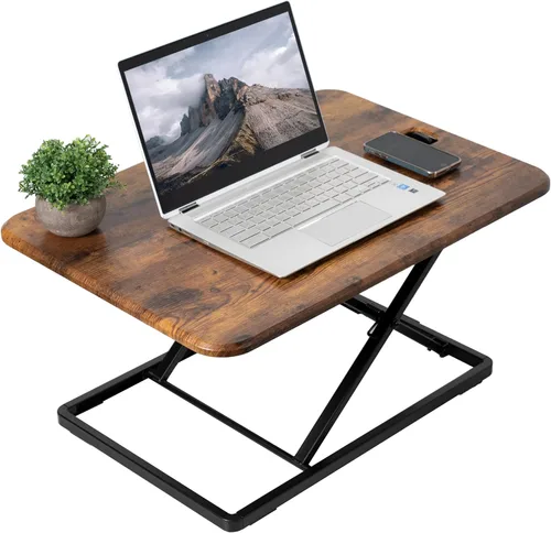 Vista 14 de VIVO Desk-V001J - Elevador de escritorio de pie ajustable en altura superior, ultra delgado, convertidor de escritorio compacto para monitor o Negro