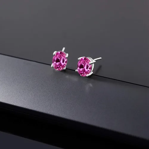 Vista 319 de Gem Stone King Aretes de oro de 14 quilates con piedra natal ovalada de 0.315 x 0.236 in Aretes de oro para mujer
