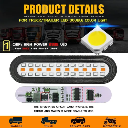 Vista 5 de Kit de actualización de iluminación para camión, señal de cola secuencial 3 en 1, freno/giro con LED superbrillantes con 24 LED rojos y 10
