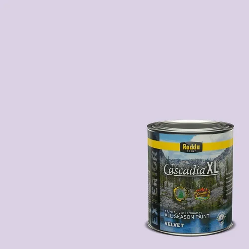 Vista 192 de Rodda Paint CASCADIA XL Pintura e imprimación de satén exterior en uno, cuarto de galón, bikini lavanda