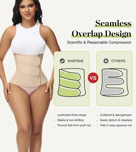 Vista 2 de SHAPSHE Entrenador de cintura para mujer, para recuperación posparto, faja moldeadora de cintura con velcro