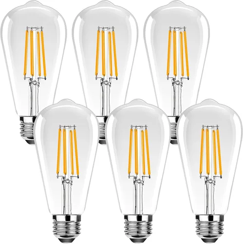 Vista 10 de ST19 Bombillas LED Edison vintage, bombilla LED E26 equivalente a 25 W, bombillas de filamento LED vintage, 2.5 W blanco cálido 2200 K, 250 lúmenes