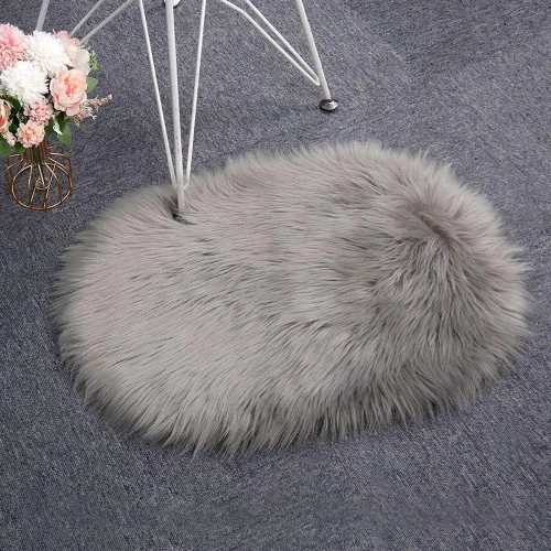 Vista 13 de RosieLily Alfombra de piel sintética ultrasuave de 1.3 x 2 pies, piel de oveja lanuda esponjosa, lavable a máquina, manta decorativa