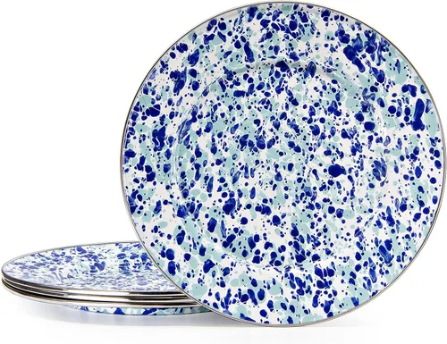 Vista 5 de Golden Rabbit Platos llanos esmaltados, 10.5 pulgadas, americana, juego de 4 Set of 4 Plates, 10.5 inch