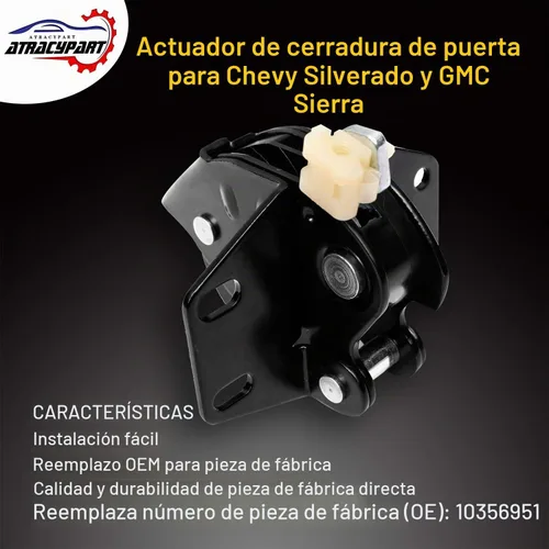 Vista 2 de ATRACYPART Pestillo de puerta trasera Lowe de tercera puerta Trasero izquierdo o trasero derecho para Chevy Silverado GMC Sierra Extended Cab