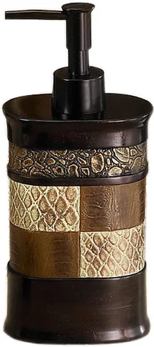 Vista 10 de Zahari Home Dispensador de jabón/loción Sinatra Diseño único de mosaico de vidrio brillante, negro