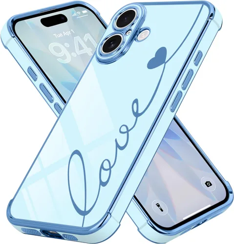 Vista 17 de LCHULLE Funda compatible con iPhone 12 para mujeres y niñas, bonito diseño de corazón de amor con enchapado de lujo, cubierta de TPU suave a prueba
