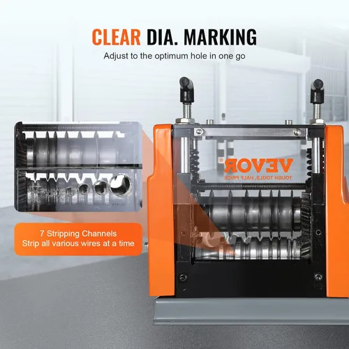 Vista 5 de VEVOR Máquina Peladora de Cables Eléctrica, Máquina Peladora de Cables Automática de 0.06''-0.98'', 60 W, Pelacables con Referencia de Profundidad