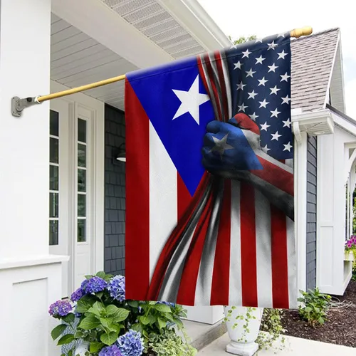 Vista 12 de Banderas de Puerto Rico – Bandera estadounidense puertorriqueña – Bandera de jardín de 12 x 18 pulgadas, decoración para exteriores, lona resistente