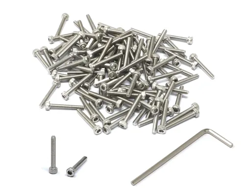 Vista 163 de iexcell Kit de tornillos de cabeza hexagonal de acero inoxidable 304, 100 unidades M2 x 0.157 in, paso de rosca de 0.016 in
