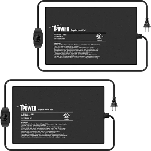 Vista 24 de iPower Almohadilla de Calor para Reptiles de 6 x 8 Pulgadas, 8 W, Calentador de Terrario Debajo del Tanque, Alfombrilla Calefactora para Tortuga