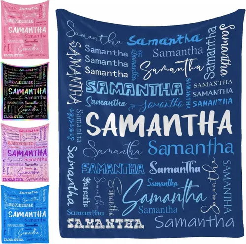 Vista 28 de Manta personalizada, 20 colores para niño y niña, manta con nombre personalizado para niños y adultos, manta de Navidad para niños y niñas