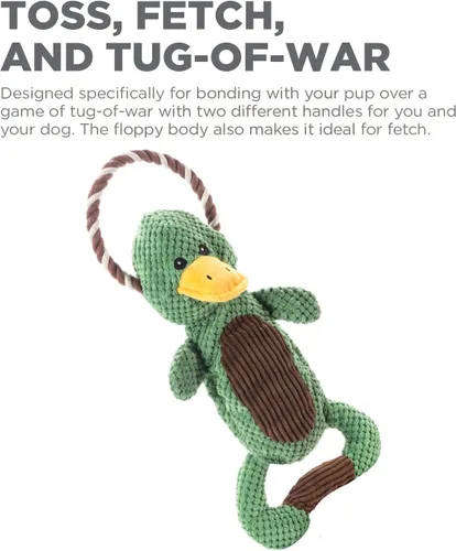 Vista 7 de Outward Hound Scrunch Bunch Duck Juguete Interactivo de Peluche con Sonido para Tirar para Perros Pato de racimo Scrunch