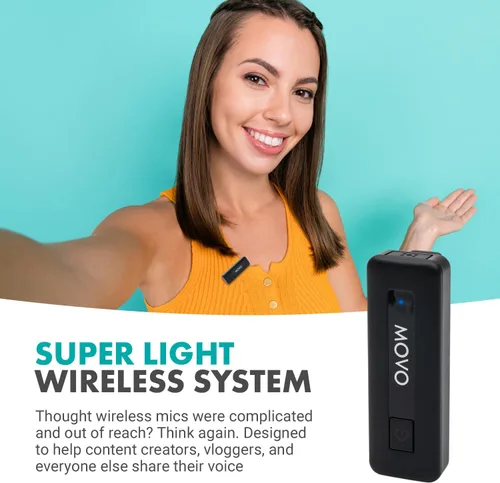 Vista 3 de Movo Micrófono inalámbrico Mini USB-C para iPhone 15/16/17 - Micrófono compatible con Pro Max - Duración de la batería de 10 HR, rango de 164 pies