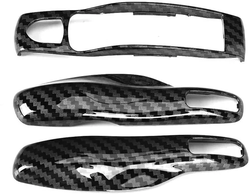 Vista 6 de Aramox Cubierta de llave remota, 3 unids/set ABS fibra de carbono llave de coche cubierta ajuste para Caimán/ , ajuste de llavero