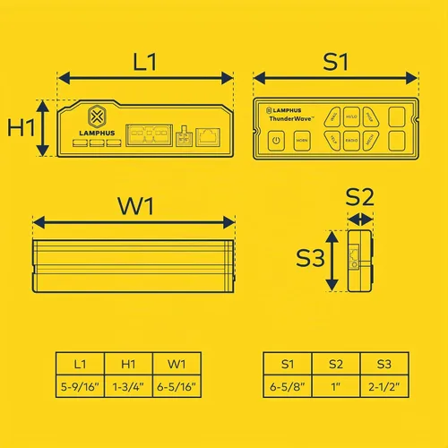 Vista 8 de LAMPHUS ThunderWave Kit de sirena de emergencia de policía de 200W [Control remoto][2x15A interruptores][sirena de aire manos libres][entrada
