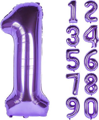 Vista 26 de Globos de 40 pulgadas para inflar con helio, de película de aluminio, para fiestas, cierre manual (púrpura 0)