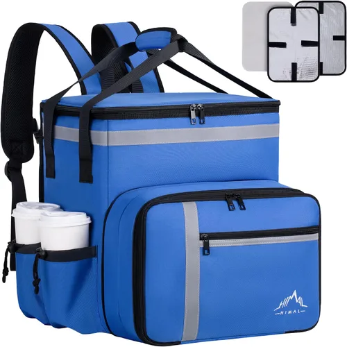 Vista 7 de Mochila de entrega de alimentos GoHimal, bolsas aisladas para entrega de alimentos para bicicleta de comida para llevar, bolsa grande de pizza