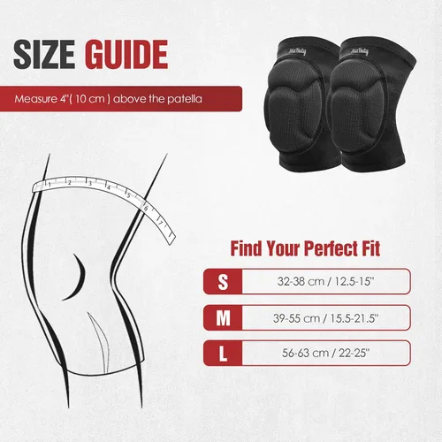 Vista 5 de Rodilleras protectoras para hombres, mujeres y niños – 1 par de almohadillas acolchadas de espuma gruesa para voleibol, danza, jardinería, lucha