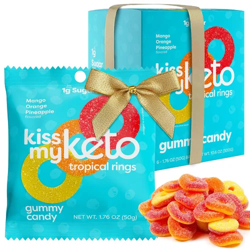 Vista 18 de Kiss My Keto Gomitas sin azúcar, mordeduras de bayas, paquete de 8 – Satisface los antojos mientras te mantienes en cetosis – Alto en fibra, 0.17 oz